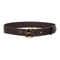 SAINT LAURENT Leather Leather Belts Women's Brown Oak Wood Color Width 3.5CM