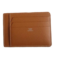 HERMES Epsom Calfskin Card Holder Women's 37 Gold Gold Brown