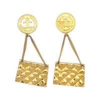 CHANEL Gold-Plated Earrings Women's Gold