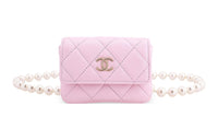 CHANEL Sheepskin Fanny Pack Women's Pink