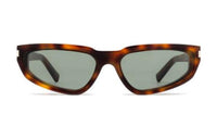 SAINT LAURENT Recycled Acetate Bio-Nylon Irregular Shape Sunglasses Men's Brown