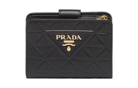 PRADA Leather Wallet Mini Women's Black