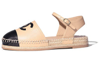 CHANEL Casual Single Shoes Women's Beige