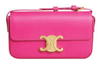 CELINE Triomphe Cow Leather Shoulder Bag, Handbag, Shoulder Bag Women's Bright Pink