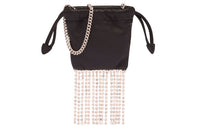 MIU MIU Sheepskin Leather Patchwork Coin Purse Necklace Pouch, Shoulder Bag Women's Black