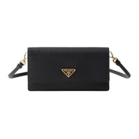 PRADA Leather Shoulder Bag, Crossbody Bag Mini Women's Black