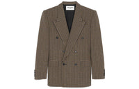 SAINT LAURENT Checked Wool-blend Blazer