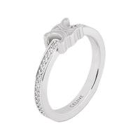 CELINE Triomphe Sparkle Ring In Strass And Brass With Rhodium Finish