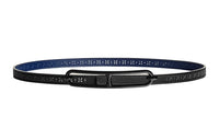 HERMES Roulis Leather Belts Women's Black/Sapphire Blue