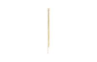 CELINE Crystal Brass Drop Earrings Unisex Gold