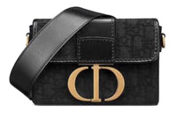 DIOR 30 Montaigne Jacquard Shoulder Bag Crossbody Bag Women's Black