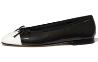 CHANEL Flat Casual Shoes Women's Black White