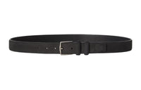 Loro Piana Solid Color Design Pin Buckle Calfskin Leather Belts Men's Black Width: 3.2CM