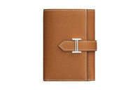 HERMES Bearn Epsom Calfskin Wallet Women's 37 Gold Brown