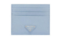 PRADA Saffiano Leather Card Holder Women's Light Blue