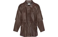 SAINT LAURENT Leather Jacket Women's Umber