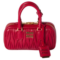 MIU MIU Leather Shoulder Bag, Crossbody Bag, Handbag Mini Women's Red