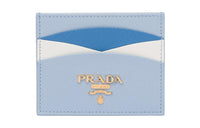 PRADA Saffiano Leather Card Holder Women's Blue