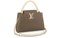 LOUIS VUITTON Capucines Taurillon Leather Capusin Shoulder Handbag Medium Size Women's Tan