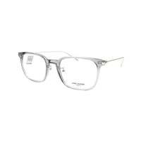 SAINT LAURENT Plate Frame Irregular Shape Eyeglass Frames Unisex Transparent Gray