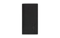 SAINT LAURENT Monogram Genuine Leather Wallet Men's Black