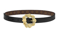 LOUIS VUITTON Letter Logo Pin Buckle Leather Belts Women's Brown Width: 2.5CM
