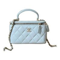 CHANEL Lambskin Box Bag Handbags Women's Blue
