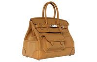 HERMES Birkin Canvas With Swift Birkin Bag Handbags Unisex 2S Sesame