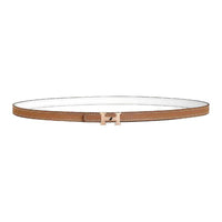 HERMES Leather Belts Women's Yellow/White Width 1.3CM