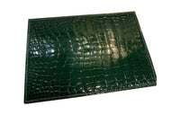 HERMES MC2 Crocodile Leather Patchwork With Sheepskin Card Clip Card Holder Women's 6Q Vert Emerald Sapphire Green
