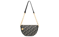 DIOR Oblique Print Handbag, Shoulder Bag Women's Blue