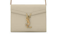 SAINT LAURENT Leather Crossbody Bag Shoulder Bag Women's Vintage White