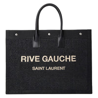 SAINT LAURENT Letter Logo Tote Bag Shopping Bag Handbag Women's Black