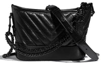 CHANEL Cow Leather Hobo Bag Shoulder Bag Crossbody Bag Women's Black