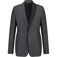 DIOR Jacket With Asymmetric Shawl Collar Business Suit Men's Gray