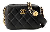CHANEL Cow Leather Chain Bag Shoulder Bag Crossbody Bag Regular Women's Black