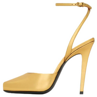 SAINT LAURENT Scandale Slim Heel High Heels 11cm Women's Gold