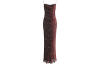 SAINT LAURENT FW23 Slip Dresses Women's Burgundy