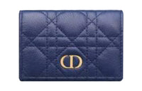 DIOR Caro Soft Calfskin Wallet Extra Small Women's Blue