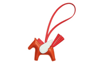 HERMES Sheepskin Pendants Unisex Orange
