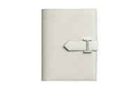 HERMES Bearn Mysore Goat Skin Wallet Women's 0T Mushroom White