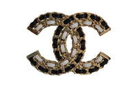 CHANEL Brooches Women's Black/Gold/White