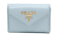 PRADA Saffiano Leather Wallet Small Size Women's Blue