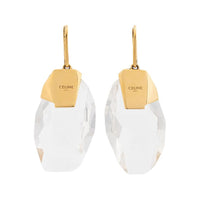 CELINE Brass Earrings Women's Gold