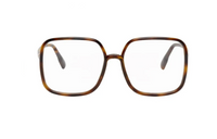 DIOR Acetate Plate Metal Square Eyeglass Frames Unisex Tortoiseshell