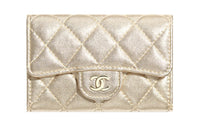 CHANEL Classic Flap CF Lambskin Coin Purse With Flap Women's Champagne Gold