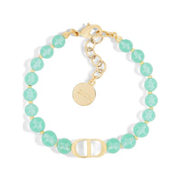 DIOR Metal Resin Pearl Bracelets Women's Green