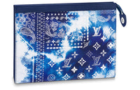 LOUIS VUITTON Pochette Voyage Mm Monogram Bandana Bleached Blue
