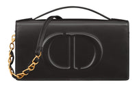 DIOR Cow Leather Shoulder Bag Crossbody Bag Mini Women's Black