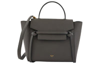 CELINE Cow Leather Shoulder Bags Handbags Women's Gray
